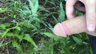 EURASIAN PISSING IN FOREST JUNGLE ON HIKE PUBLIC