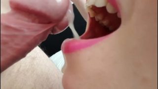 CloseUp Cum In My Mouth Big Lips Swallow Big Load Of My Husband First Video – Pornhub.com