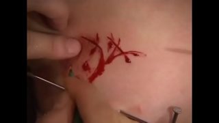japan BDSM extreme torture very painful piercing and cutting breast